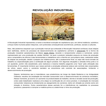 Revolução industrial   atividade revisão