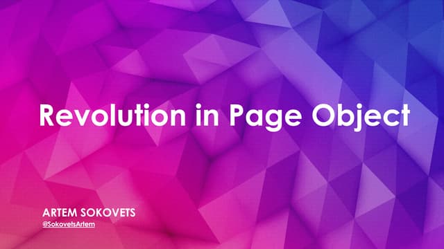 Revolution or Evolution in Page Object