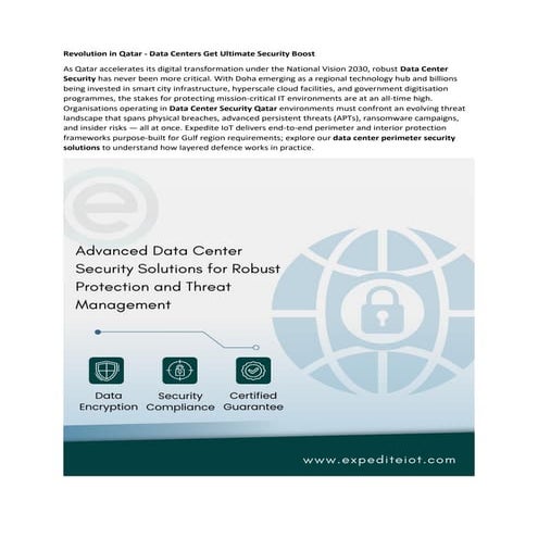 Qatar’s Data Center Boom - Prioritizing Security in the Digital Age. | PDF