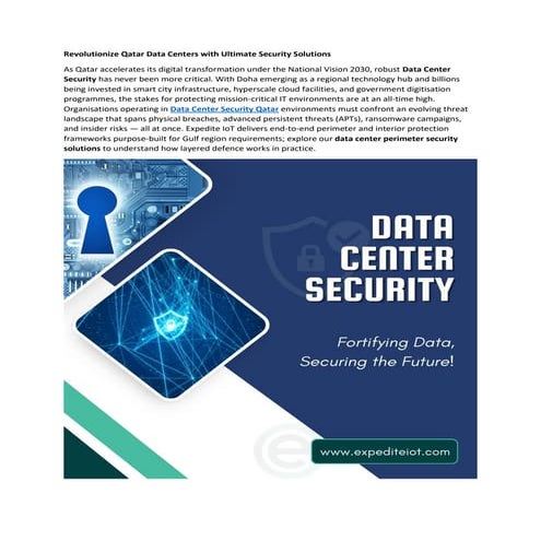 Qatar’s Data Center Boom - Prioritizing Security in the Digital Age. | PDF