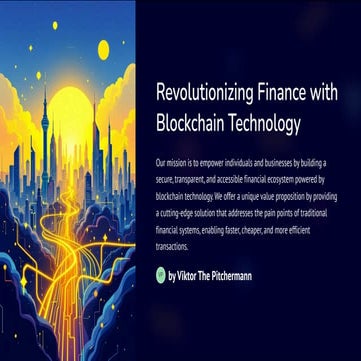 Revolutionizing Finance with Blockchain Technology