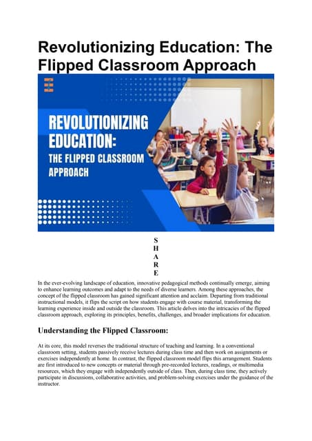 Revolutionizing Education: The Flipped Classroom Approach | PDF