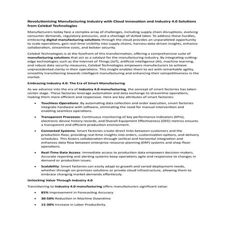 Revolutionizing Manufacturing Industry with Cloud Innovation and Industry 4.0 Solutions from Celebal Technologies.pdf
