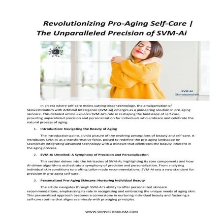 Revolutionizing Pro-Aging Self-Care | The Unparalleled Precision of SVM-Ai