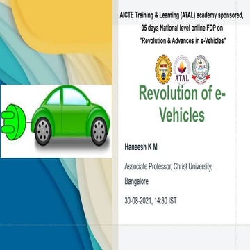 Revolution of e vehicles
