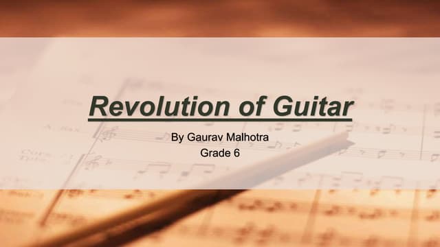 Revolution of guitar