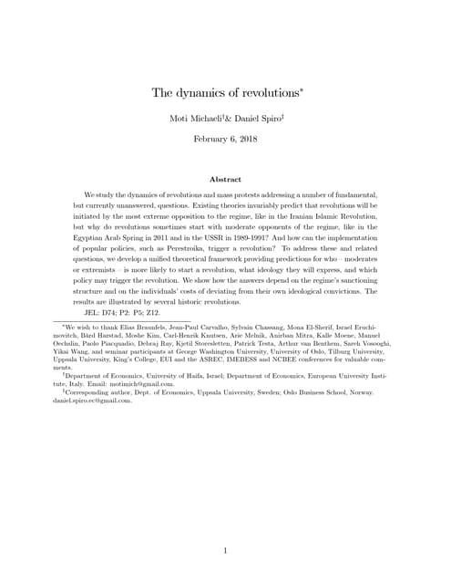 The dynamics of revolutions