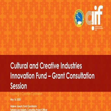 Cultural and Creative Industries Innovation Fund – Grant Consultation Session
