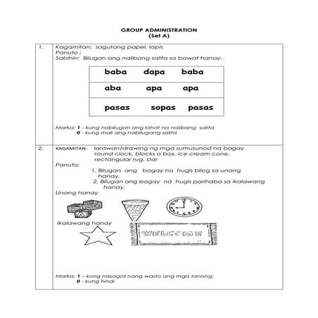 Revised  sreya test items doc