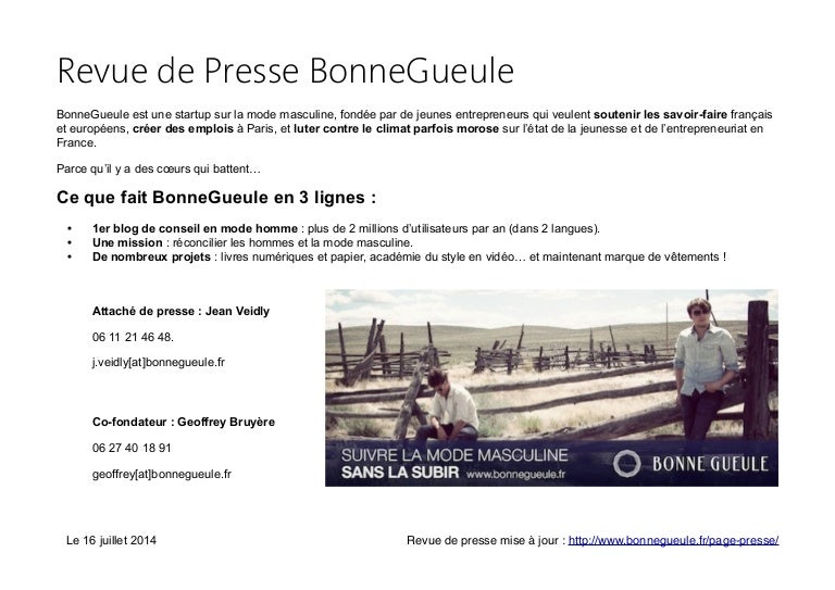 Revue De Presse Bonnegueule Mode Homme