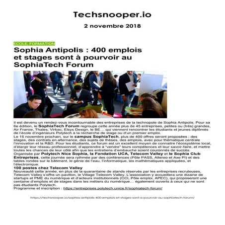 Revue de presse novembre 2018