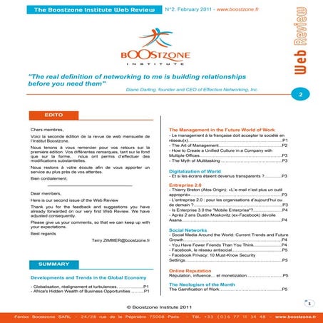 Boostzone Institute - Web Review - February 2011