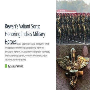 Rewari district of haryana india heroes of armed forces | PPTX