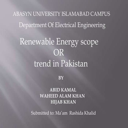 Renewable energy in pakistan | PDF