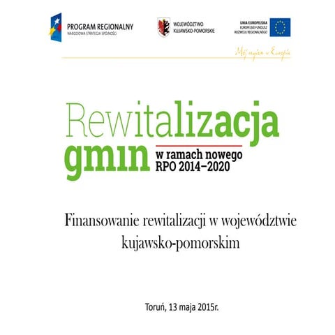 Rewitalizacja w RPO WKP 2014 2020