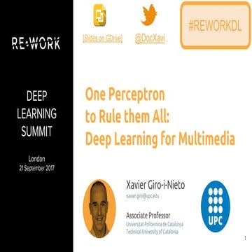 One Perceptron to Rule Them All (Re-Work Deep Learning Summit, London 2017)