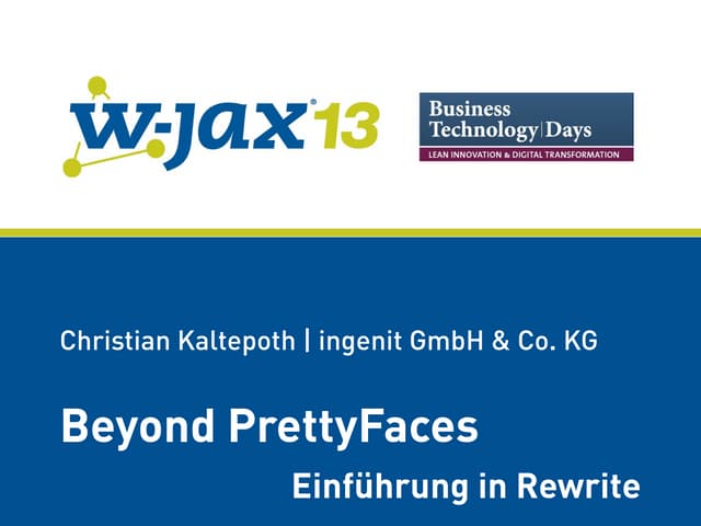 Beyond PrettyFaces - Einführung in Rewrite