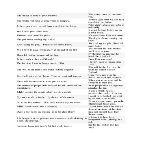 Rewrite sentences (hay)