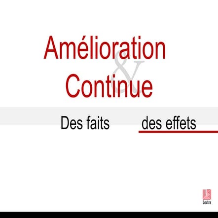 Amélioration Continue - Des faits & des effets