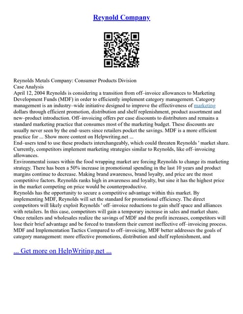 Reynold Company | PDF