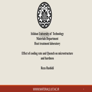 Effect of cooling rate and Quench on microstructure and hardness | PDF