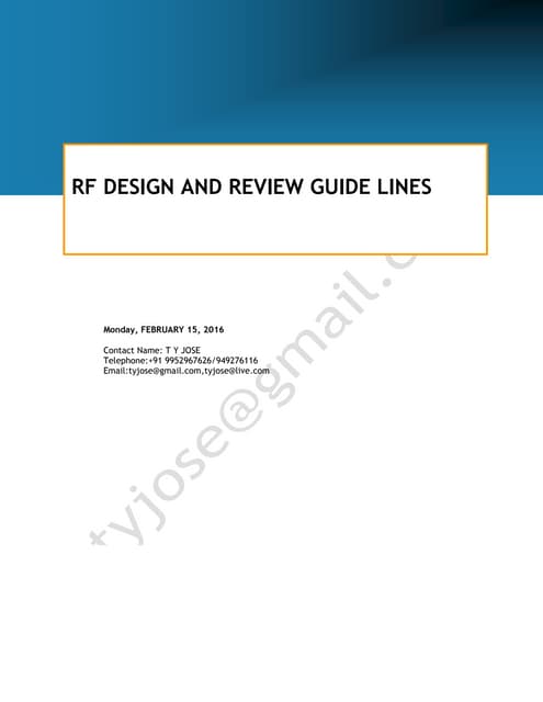 Rf design and review guidelines