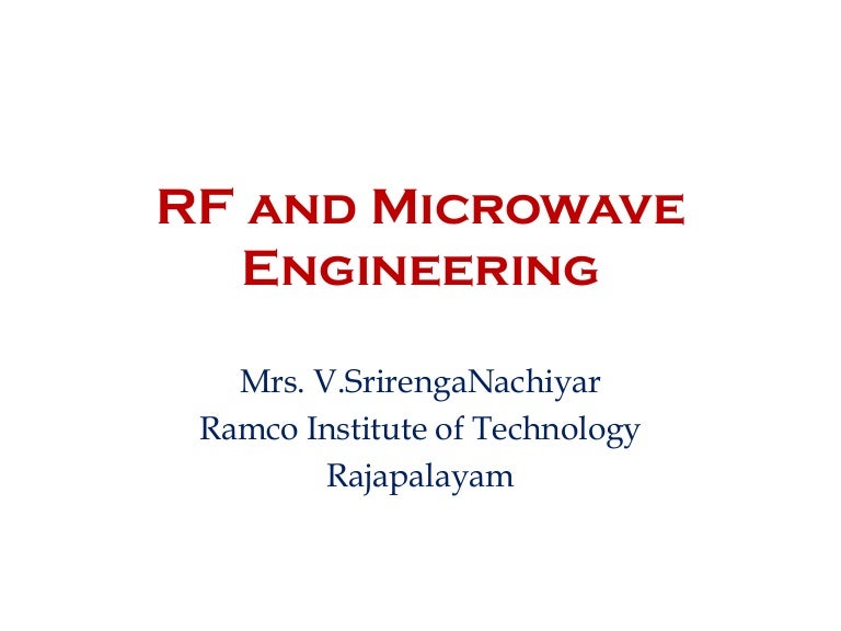 RF and Microwave Engineering