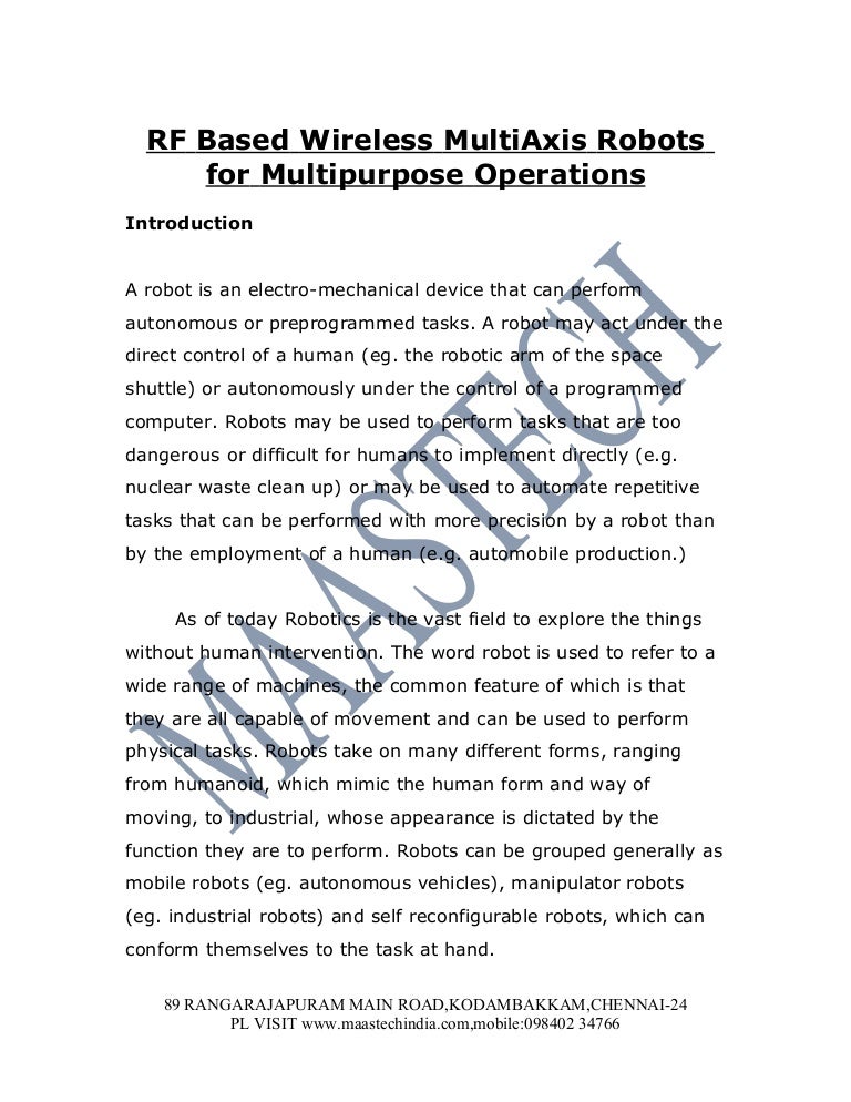 ieee robotics projects