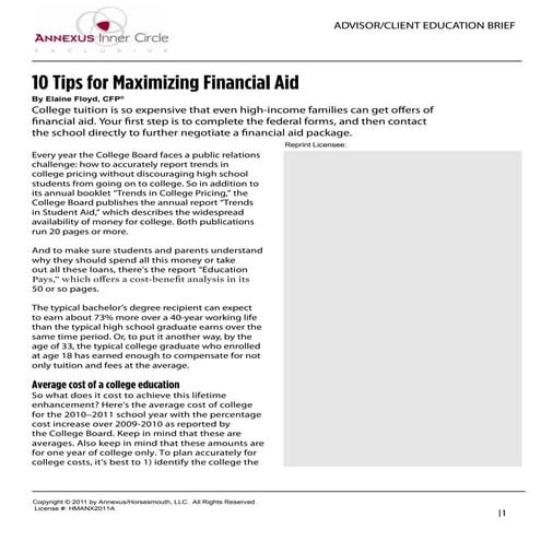 NACAC 2017 Financial Aid Award Letter Presentation | PPTX