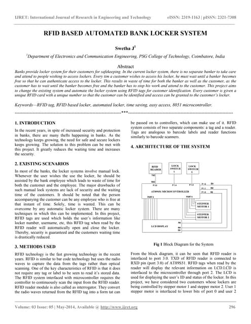 Rfid based automated bank locker system