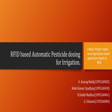 RFID based Automatic Pesticide Dosing & Irrigation