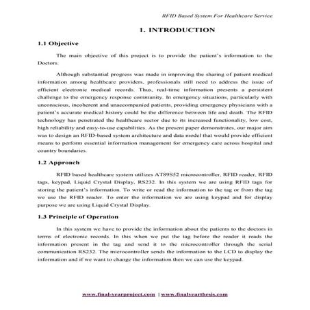 Rfid based system for healthcare service