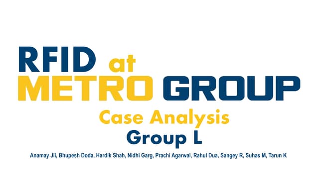 Strategic Supply Chain Management Case RFID by Group L