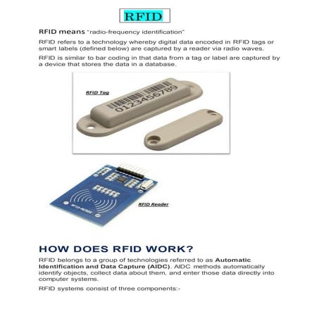 RFID Sensor and Its Working | DOCX