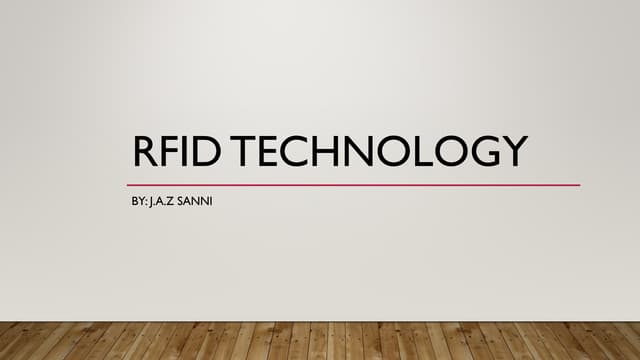 Radio Frequency Identification TECHNOLOGY.ppt