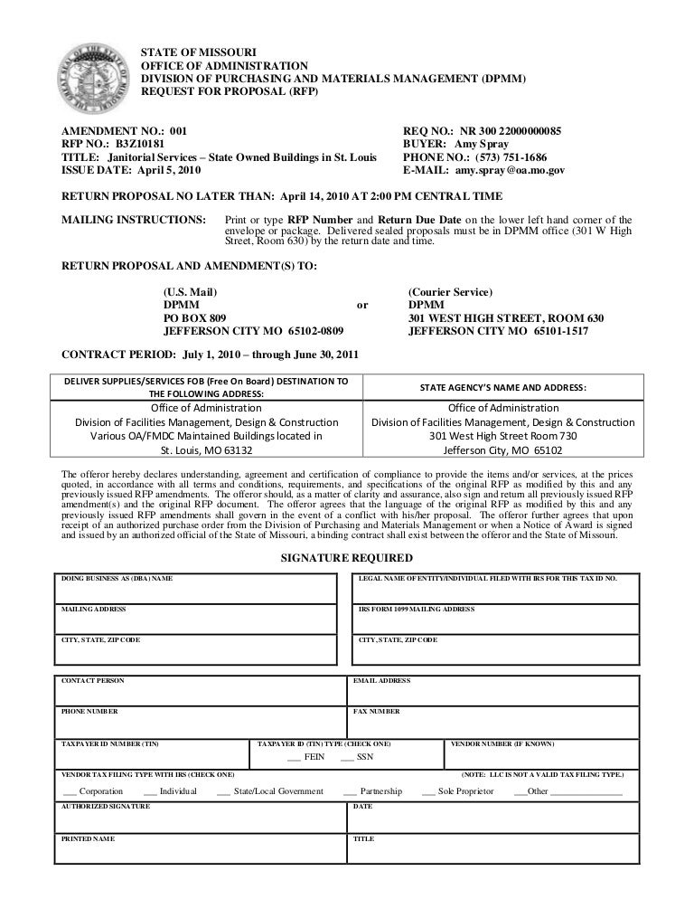 Rfp Document Template Rfp Document Template