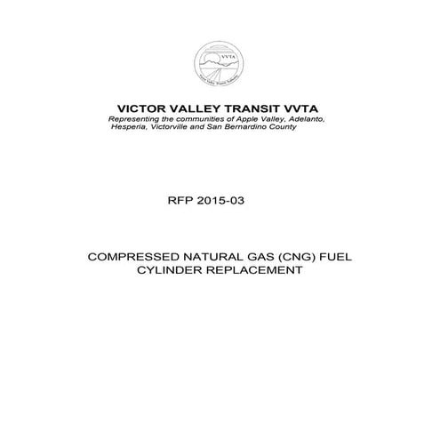 VVTA: RFP 2015-03: CNG Fuel Cylinder Replacement