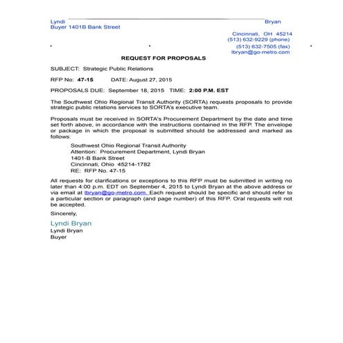 Public Relations Request for Proposal - Everything PR News | RTF