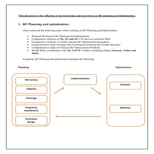 RF Planning and Optimization