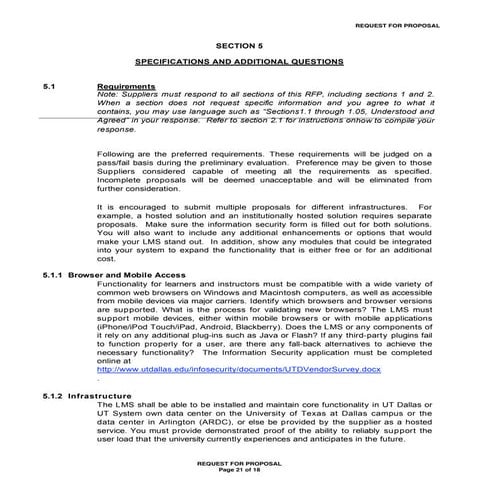 RFP Learning Management System - Evaluation Process and Criteria