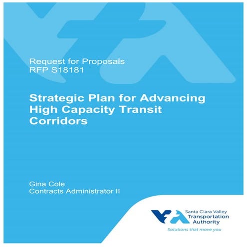 VTA Rfp s18181 strategic plan for high capacity transit corridors final