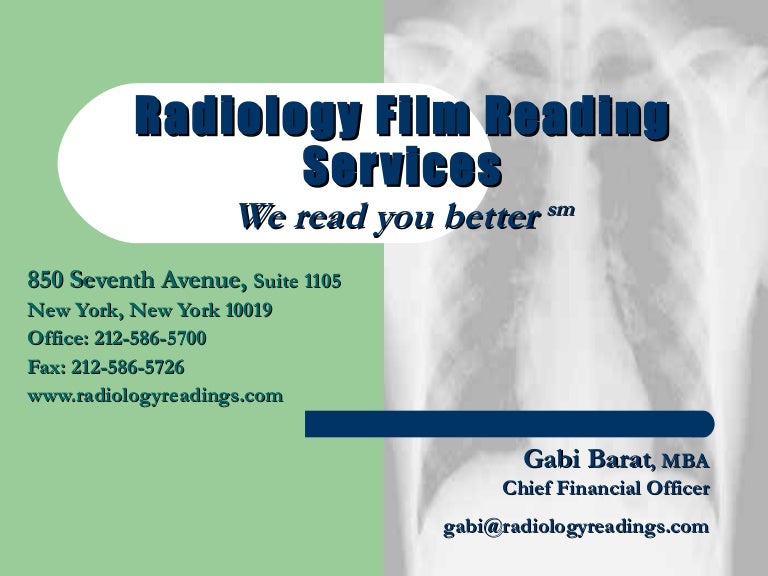 Radiology Film Reading Services Teleradiology