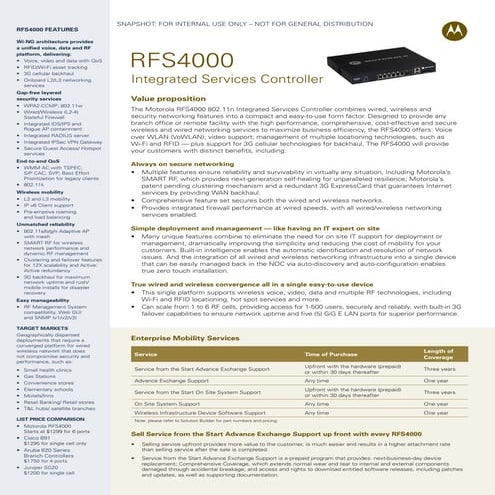 Rfs4000 product snapshot | PDF