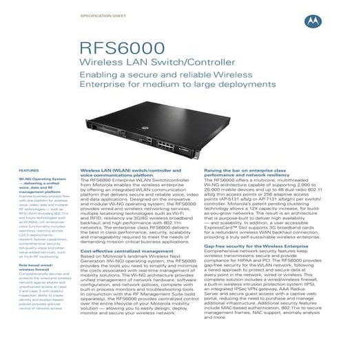 Rfs6000 spec sheet
