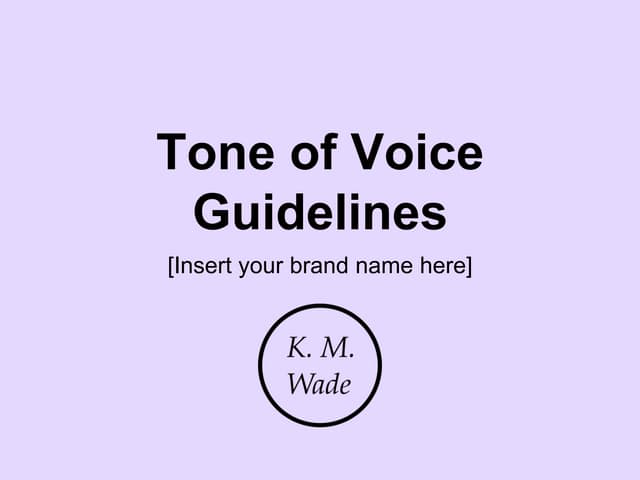 Tone of voice guide and template