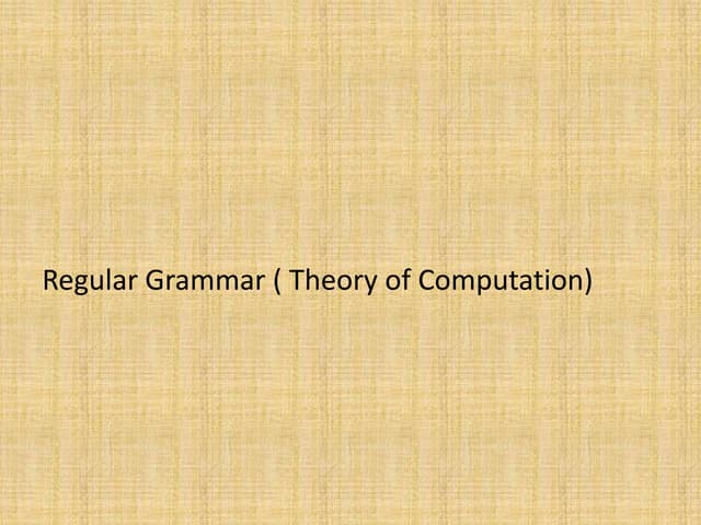 Regular Grammar