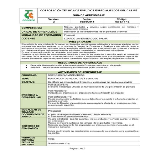 Rg eft-15 guia de aprendizaje v2 - negociar productos y servicios - serv. far...