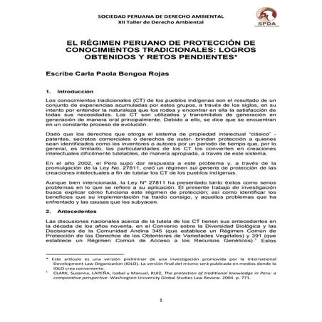 Régimen peruano-de-protección-de-conocimientos-tradicionales carla-bengoa