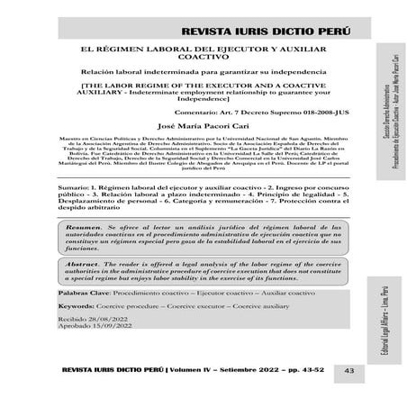RÉGIMEN LABORAL DEL EJECUTOR Y AUXILIAR COACTIVO | PDF