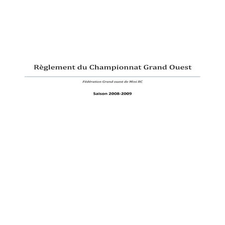 RèGlement Championnat Go